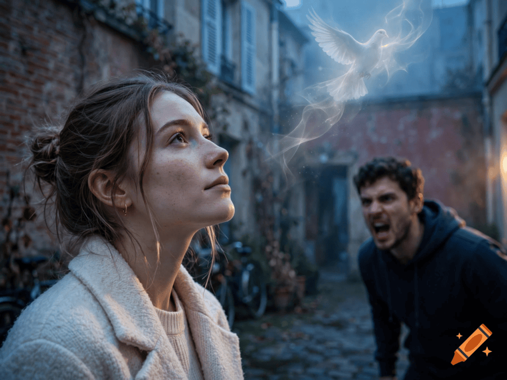 Une personne est en paix alors qu'une autre lui crie dessus
